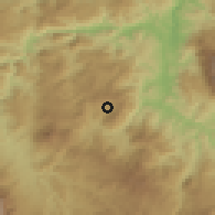 Shaded relief of the 59 km around La Unión, drawn from the GMTED2010 grid