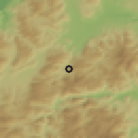 Shaded relief of the 59 km around La Unión, drawn from the GMTED2010 grid