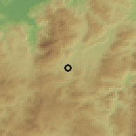 Shaded relief of the 59 km around La Zumbadora, drawn from the GMTED2010 grid
