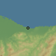 Shaded relief of the 59 km around Limón, drawn from the GMTED2010 grid