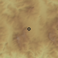 Shaded relief of the 59 km around Llano Largo, drawn from the GMTED2010 grid