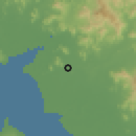 Shaded relief of the 60 km around Los Llanitos, drawn from the GMTED2010 grid