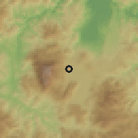 Shaded relief of the 59 km around Los Naranjos, drawn from the GMTED2010 grid