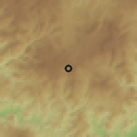 Shaded relief of the 59 km around Los Planes, drawn from the GMTED2010 grid