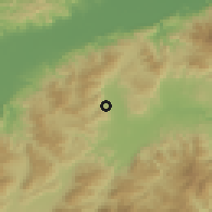 Shaded relief of the 59 km around Macuelizo, drawn from the GMTED2010 grid