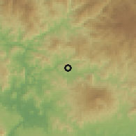 Shaded relief of the 59 km around Magdalena, drawn from the GMTED2010 grid