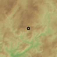 Shaded relief of the 59 km around Mandasta, drawn from the GMTED2010 grid