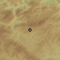 Shaded relief of the 59 km around Mangulile, drawn from the GMTED2010 grid