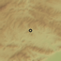 Shaded relief of the 59 km around Manto, drawn from the GMTED2010 grid