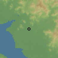 Shaded relief of the 60 km around Marcovia, drawn from the GMTED2010 grid