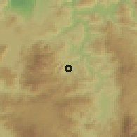 Shaded relief of the 59 km around Meámbar, drawn from the GMTED2010 grid