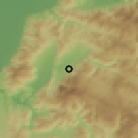 Shaded relief of the 59 km around Mojimán, drawn from the GMTED2010 grid