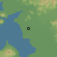 Shaded relief of the 60 km around Monjarás, drawn from the GMTED2010 grid
