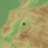 Shaded relief of the 59 km around Morazán, drawn from the GMTED2010 grid
