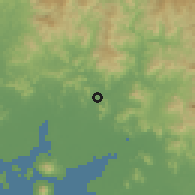 Shaded relief of the 60 km around Nacaome, drawn from the GMTED2010 grid