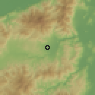 Shaded relief of the 59 km around Naco, drawn from the GMTED2010 grid