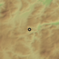 Shaded relief of the 59 km around Naranjito, drawn from the GMTED2010 grid