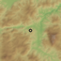 Shaded relief of the 59 km around Nuevo Celilac, drawn from the GMTED2010 grid