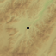 Shaded relief of the 59 km around Ojo de Agua, drawn from the GMTED2010 grid