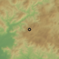 Shaded relief of the 60 km around Ojo de Agua, drawn from the GMTED2010 grid