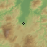 Shaded relief of the 59 km around Oropéndolas, drawn from the GMTED2010 grid