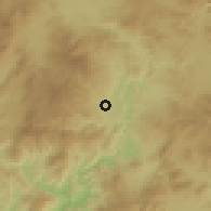 Shaded relief of the 59 km around Oropolí, drawn from the GMTED2010 grid