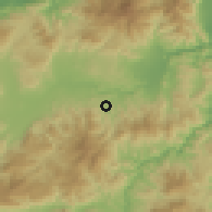 Shaded relief of the 59 km around Petoa, drawn from the GMTED2010 grid