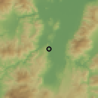 Shaded relief of the 59 km around Pimienta, drawn from the GMTED2010 grid
