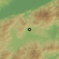 Shaded relief of the 59 km around Pinalejo, drawn from the GMTED2010 grid
