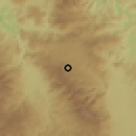 Shaded relief of the 59 km around Potrerillos, drawn from the GMTED2010 grid