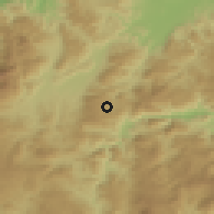 Shaded relief of the 59 km around Protección, drawn from the GMTED2010 grid