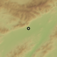 Shaded relief of the 59 km around Punuare, drawn from the GMTED2010 grid