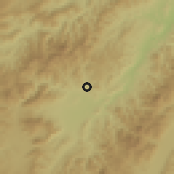 Shaded relief of the 59 km around Quebrada Larga, drawn from the GMTED2010 grid