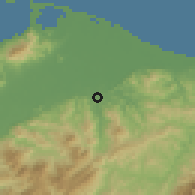 Shaded relief of the 59 km around Bonito Oriental, drawn from the GMTED2010 grid