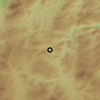 Shaded relief of the 59 km around Quezailica, drawn from the GMTED2010 grid