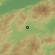 Shaded relief of the 59 km around Quimistán, drawn from the GMTED2010 grid