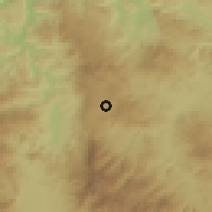 Shaded relief of the 59 km around Rancho Grande, drawn from the GMTED2010 grid