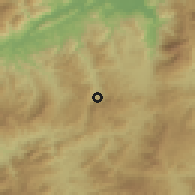 Shaded relief of the 59 km around Río Amarillo, drawn from the GMTED2010 grid