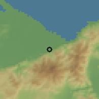 Shaded relief of the 59 km around Río Chiquito, drawn from the GMTED2010 grid