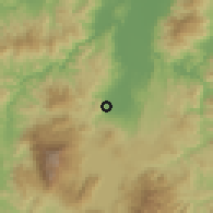 Shaded relief of the 59 km around Río Lindo, drawn from the GMTED2010 grid