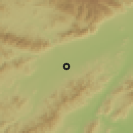 Shaded relief of the 59 km around San Francisco de Becerra, drawn from the GMTED2010 grid