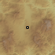 Shaded relief of the 59 km around San Francisco de Cones, drawn from the GMTED2010 grid