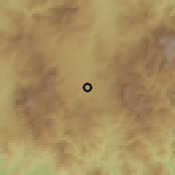 Shaded relief of the 59 km around San Francisco del Valle, drawn from the GMTED2010 grid