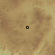 Shaded relief of the 59 km around San Francisco de Orica, drawn from the GMTED2010 grid