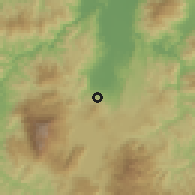 Shaded relief of the 59 km around San Francisco de Yojoa, drawn from the GMTED2010 grid