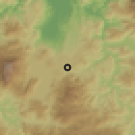 Shaded relief of the 59 km around San Isidro, drawn from the GMTED2010 grid