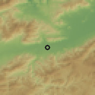 Shaded relief of the 59 km around Buenos Aires, drawn from the GMTED2010 grid