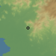 Shaded relief of the 60 km around San Jerónimo, drawn from the GMTED2010 grid