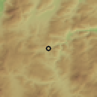 Shaded relief of the 59 km around San José, drawn from the GMTED2010 grid