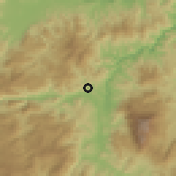 Shaded relief of the 59 km around San José de Colinas, drawn from the GMTED2010 grid